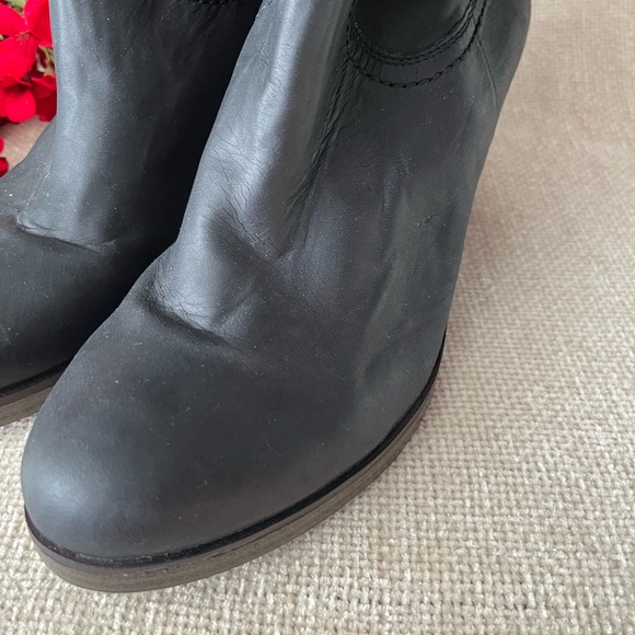 Steve Madden Women's Black Leather Trustee Slouch Ankle Boots Size 10 - Picture 5 of 10